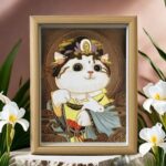A majestic cat adorned in traditional celestial robes — charming, divine, and full of grace.