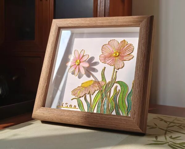 A coral-toned bloom surrounded by sea-like leaves — soft, gentle, and grounding.